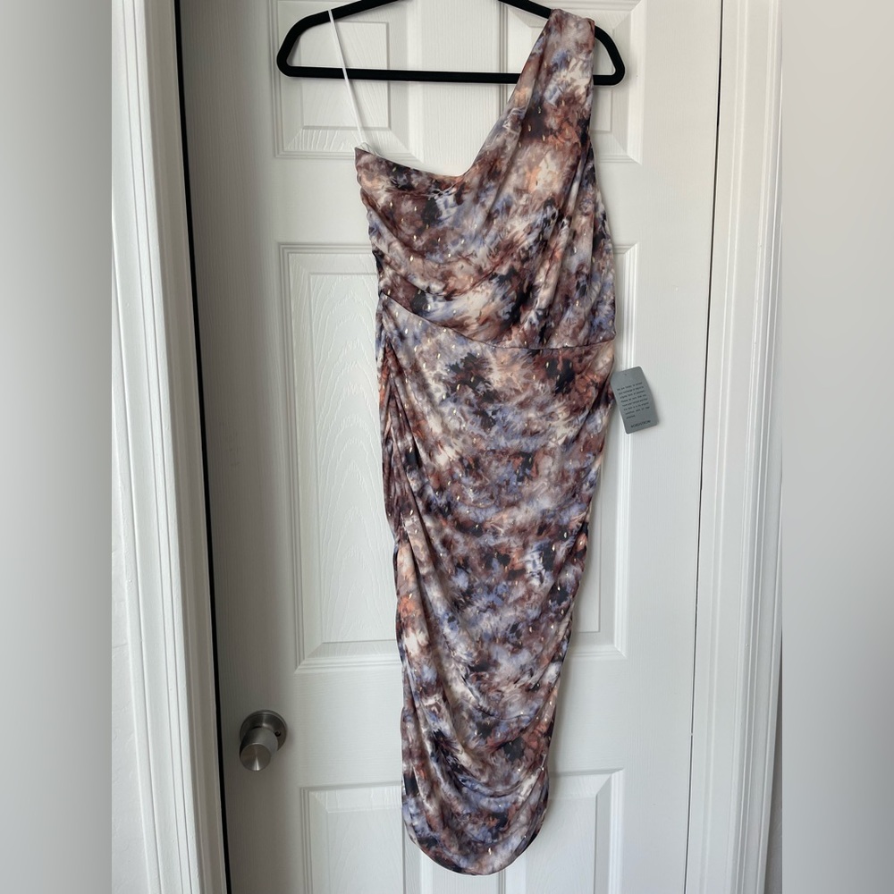 One shoulder Body-con midi dress